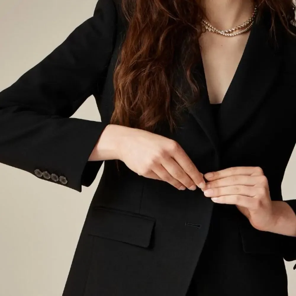 JCrew Women's Classic Madelyn Four-Season Stretch Blazer CC289 Black Size 12 NWT